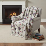 50" X 70" Ivory Purple And Green Wine Tasting Microfiber Plush Throw Blanket - Homeroots - Flyclothing LLC