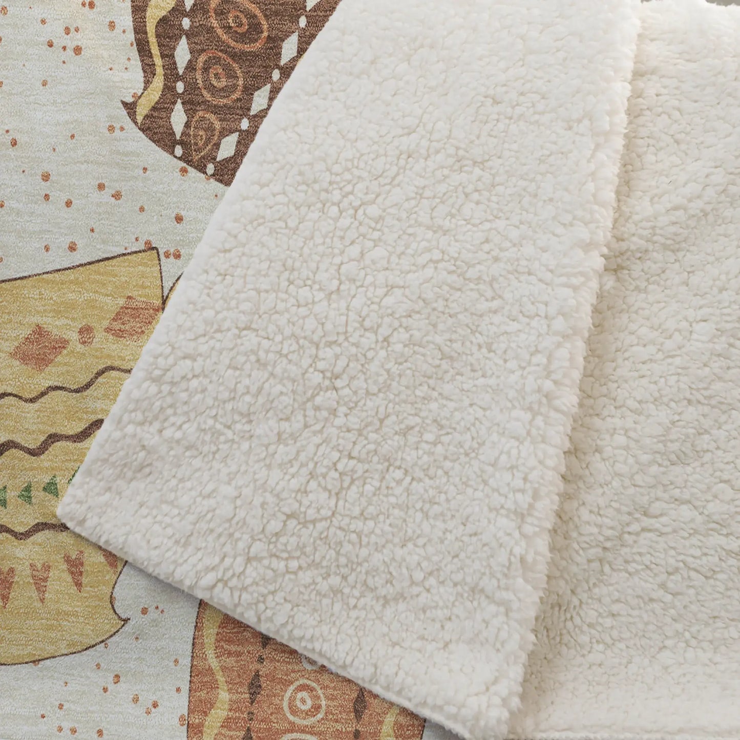 50" X 70" Ivory Orange And Green Teacups Microfiber Plush Throw Blanket - Homeroots - Flyclothing LLC