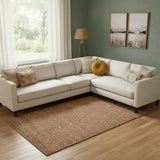 9' X 12' Natural And Pink Jute Hand Woven Area Rug - Homeroots - Flyclothing LLC