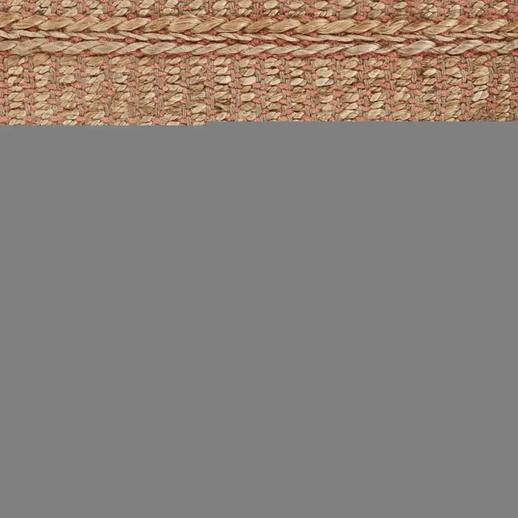 9' X 12' Natural And Pink Jute Hand Woven Area Rug - Homeroots - Flyclothing LLC