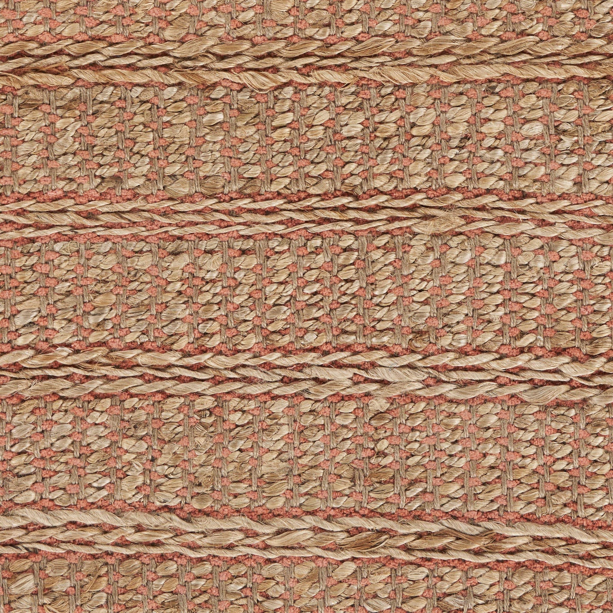 9' X 12' Natural And Pink Jute Hand Woven Area Rug - Homeroots - Flyclothing LLC