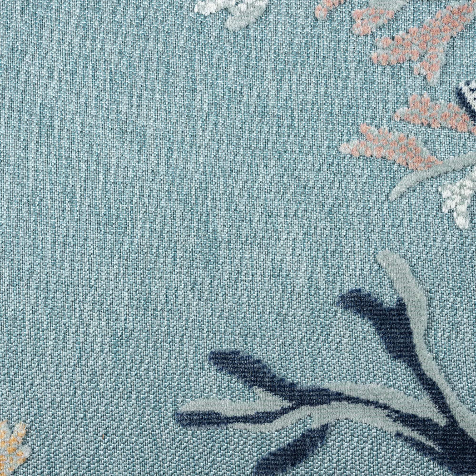 8' X 9' Aqua And Blue Coral Area Rug - Homeroots - Flyclothing LLC