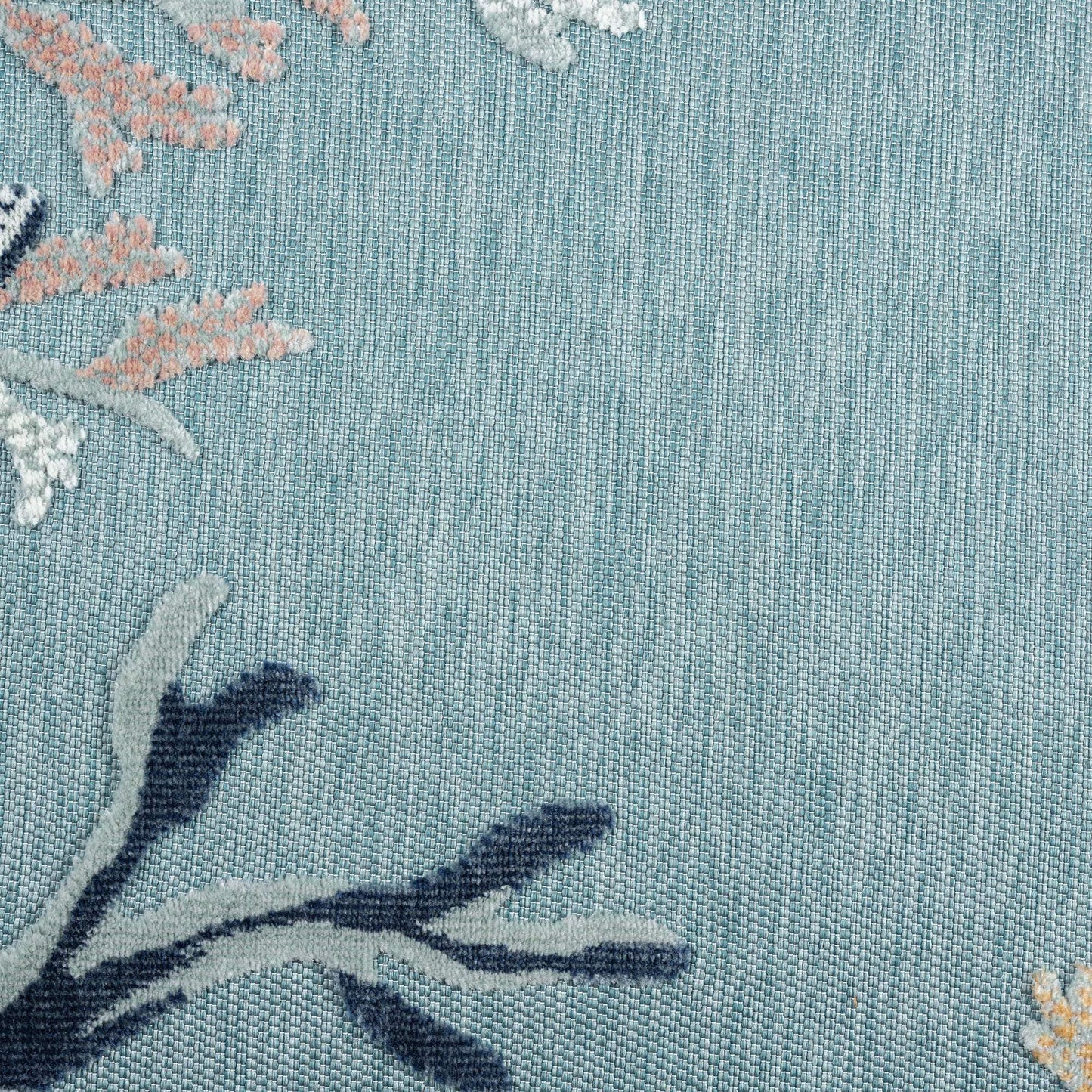 8' X 9' Aqua And Blue Coral Area Rug - Homeroots - Flyclothing LLC