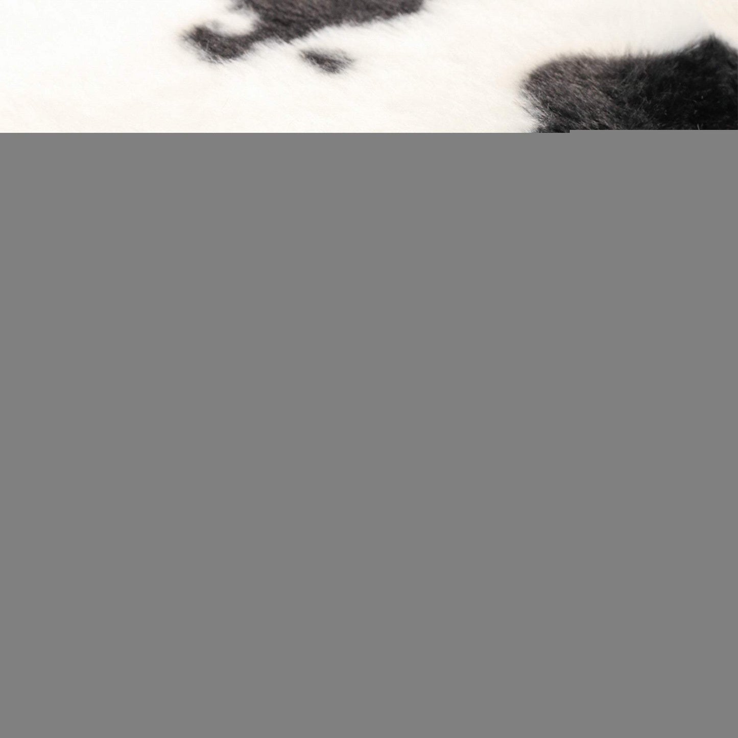 12" Black and White Faux Fur Cow Print Storage Ottoman - HomeRoots - Flyclothing LLC