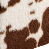 15" White and Brown Faux Fur Cow Print Storage Ottoman - HomeRoots - Flyclothing LLC
