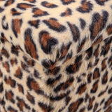 12" Black and Tan Faux Fur Leopard Storage Ottoman - HomeRoots - Flyclothing LLC