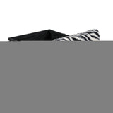 12" Black and White Faux Fur Zebra Storage Ottoman - HomeRoots - Flyclothing LLC