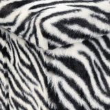 12" Black and White Faux Fur Zebra Storage Ottoman - HomeRoots - Flyclothing LLC