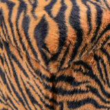 12" Black and Tan Faux Fur Tiger Storage Ottoman - HomeRoots - Flyclothing LLC
