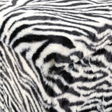 15" Black and White Faux Fur Zebra Storage Ottoman - HomeRoots - Flyclothing LLC