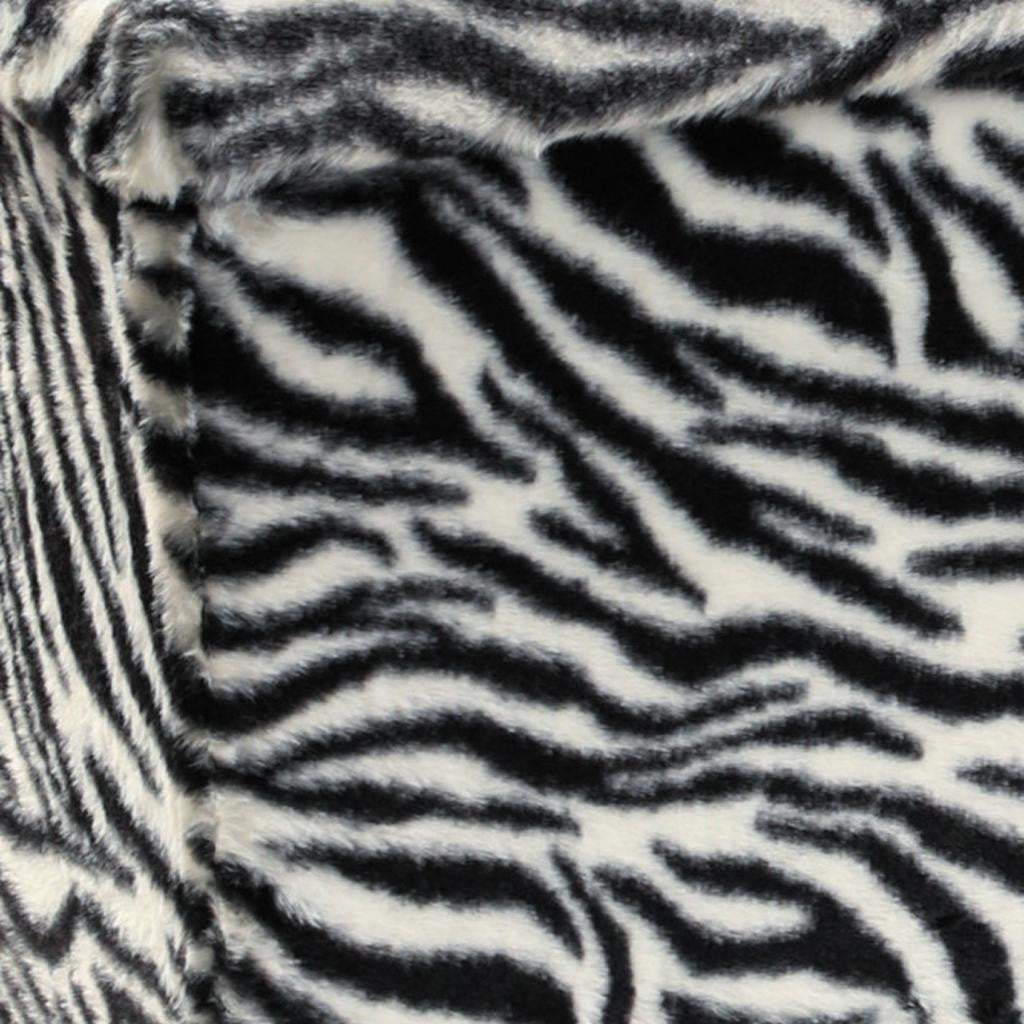 30" Black and White Faux Fur Zebra Storage Ottoman - HomeRoots - Flyclothing LLC