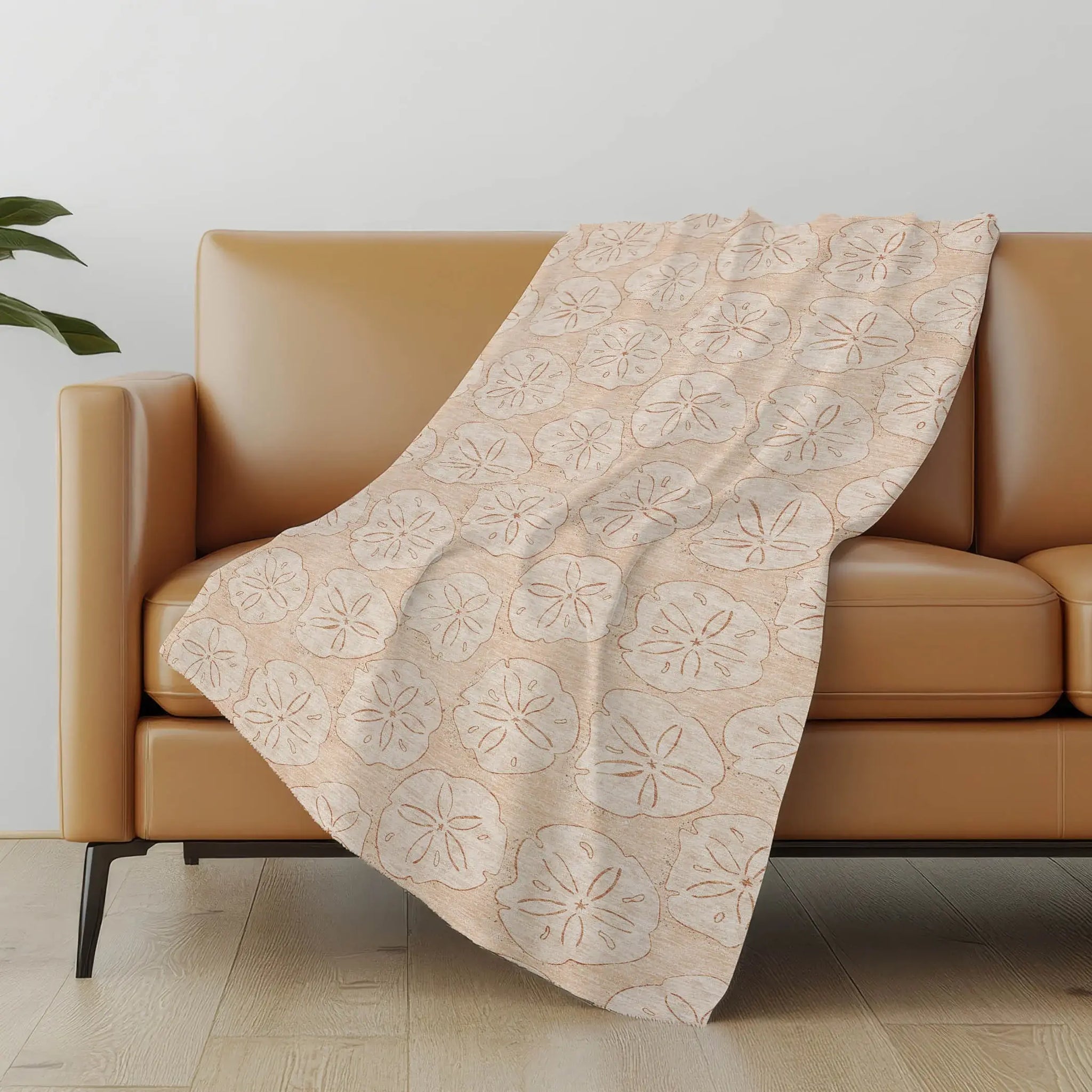 50" X 70" Beige Sand Dollar Microfiber Plush Throw Blanket - Homeroots - Flyclothing LLC