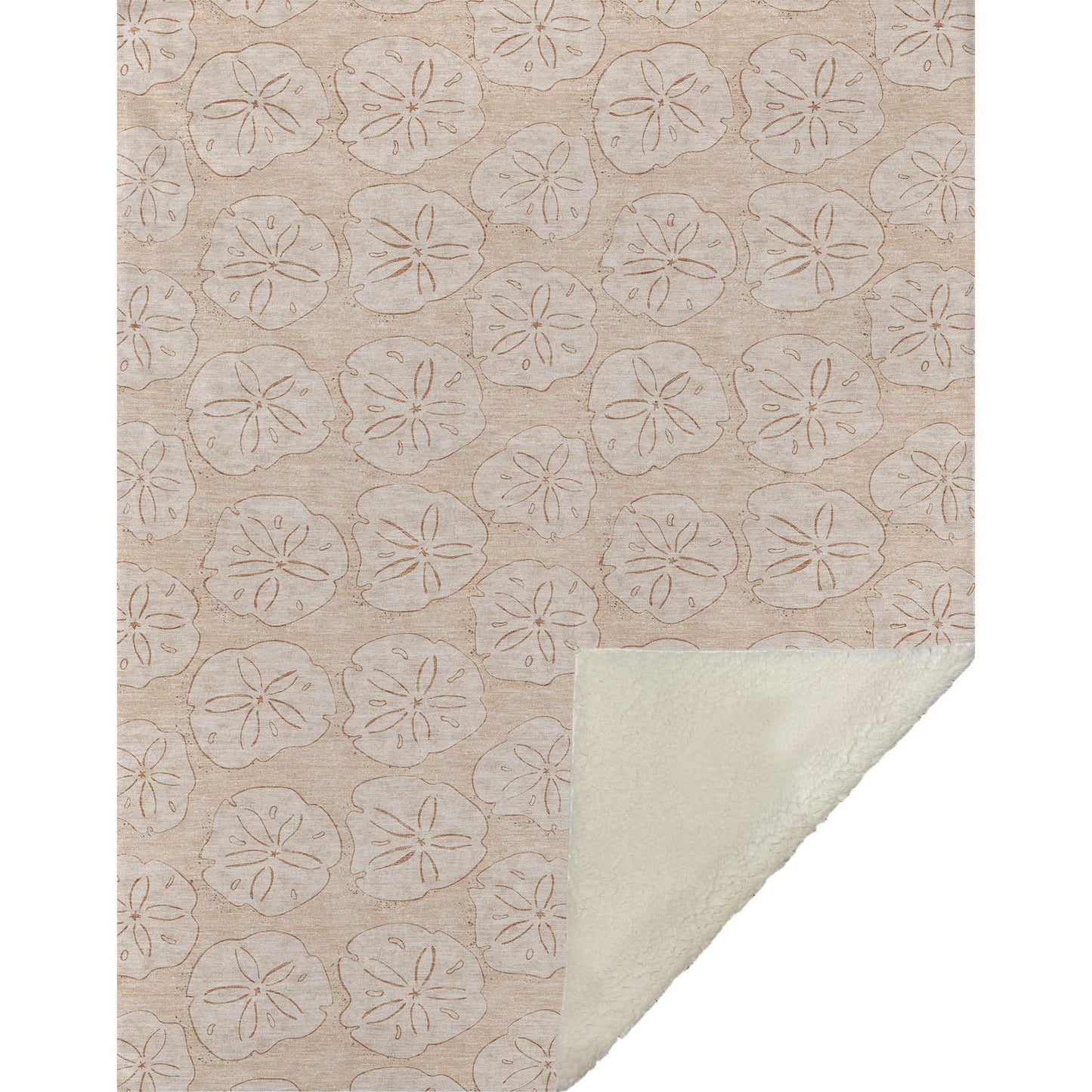 50" X 70" Beige Sand Dollar Microfiber Plush Throw Blanket - Homeroots - Flyclothing LLC