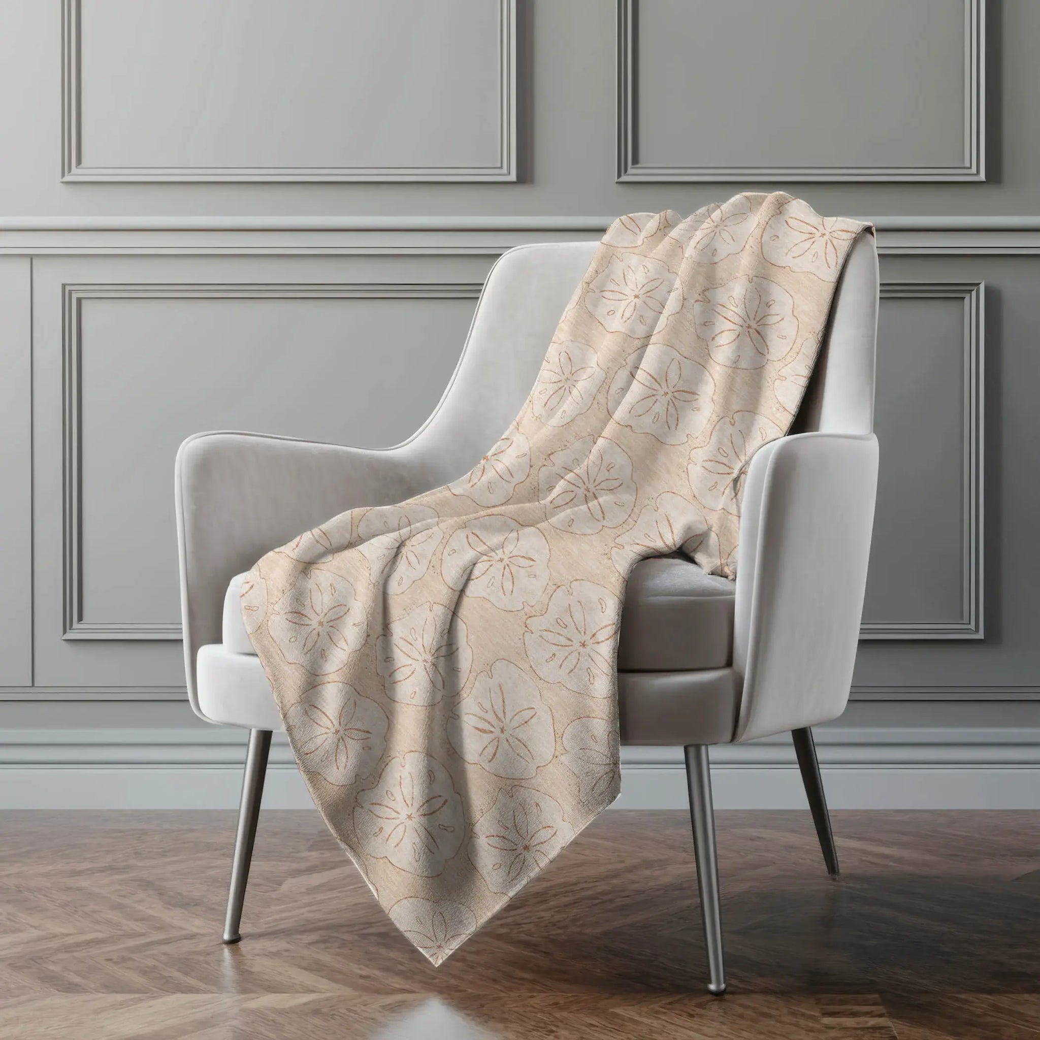 50" X 70" Beige Sand Dollar Microfiber Plush Throw Blanket - Homeroots - Flyclothing LLC