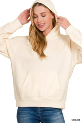 Zenana Fleece Kangaroo Pocket Hoodie - Trendsi - Flyclothing LLC