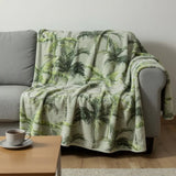50" X 70" Green Palm Tree Microfiber Plush Throw Blanket - Homeroots - Flyclothing LLC