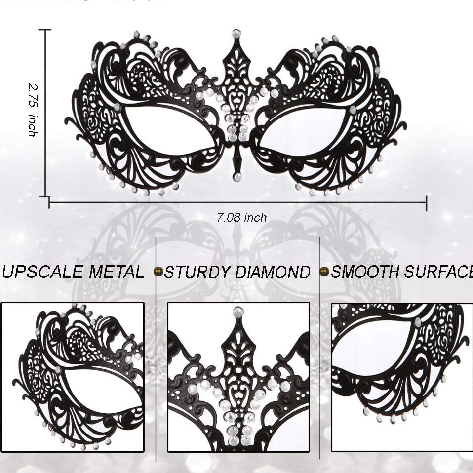 Mask for Women Venetian Metal Party For Carnival Halloween Costume Cosplay - SHOMICOBOUTIQUE - Flyclothing LLC