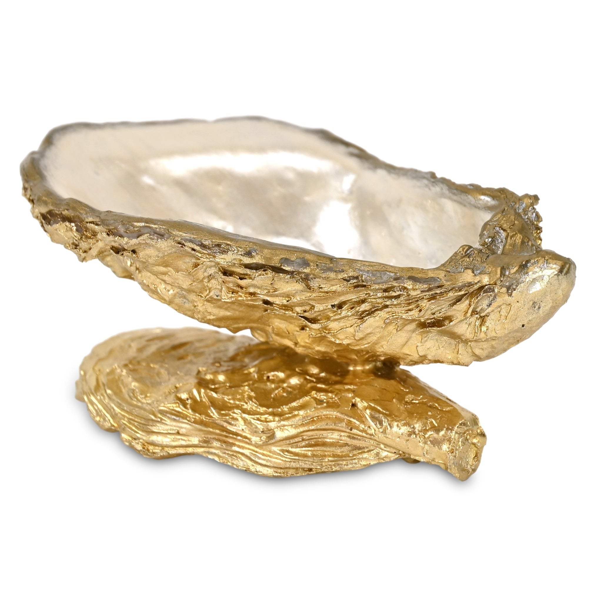5" Gold And Pearl Resin Handmade Shell Trinket Tray - HomeRoots - Flyclothing LLC