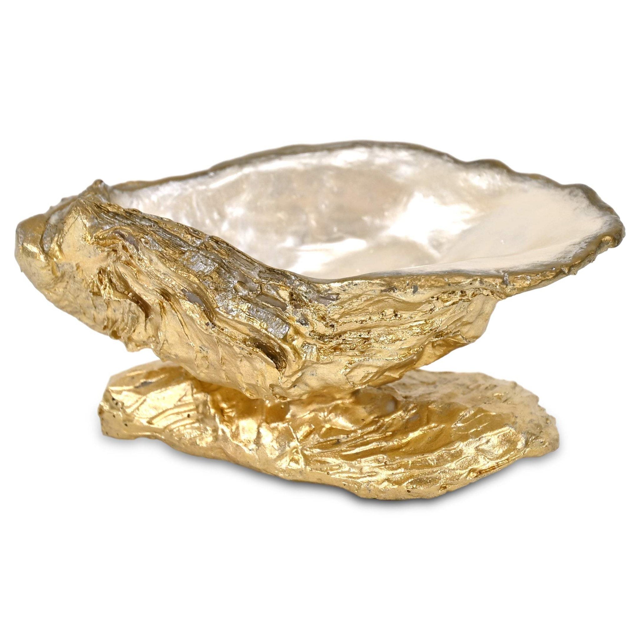 5" Gold And Pearl Resin Handmade Shell Trinket Tray - HomeRoots - Flyclothing LLC