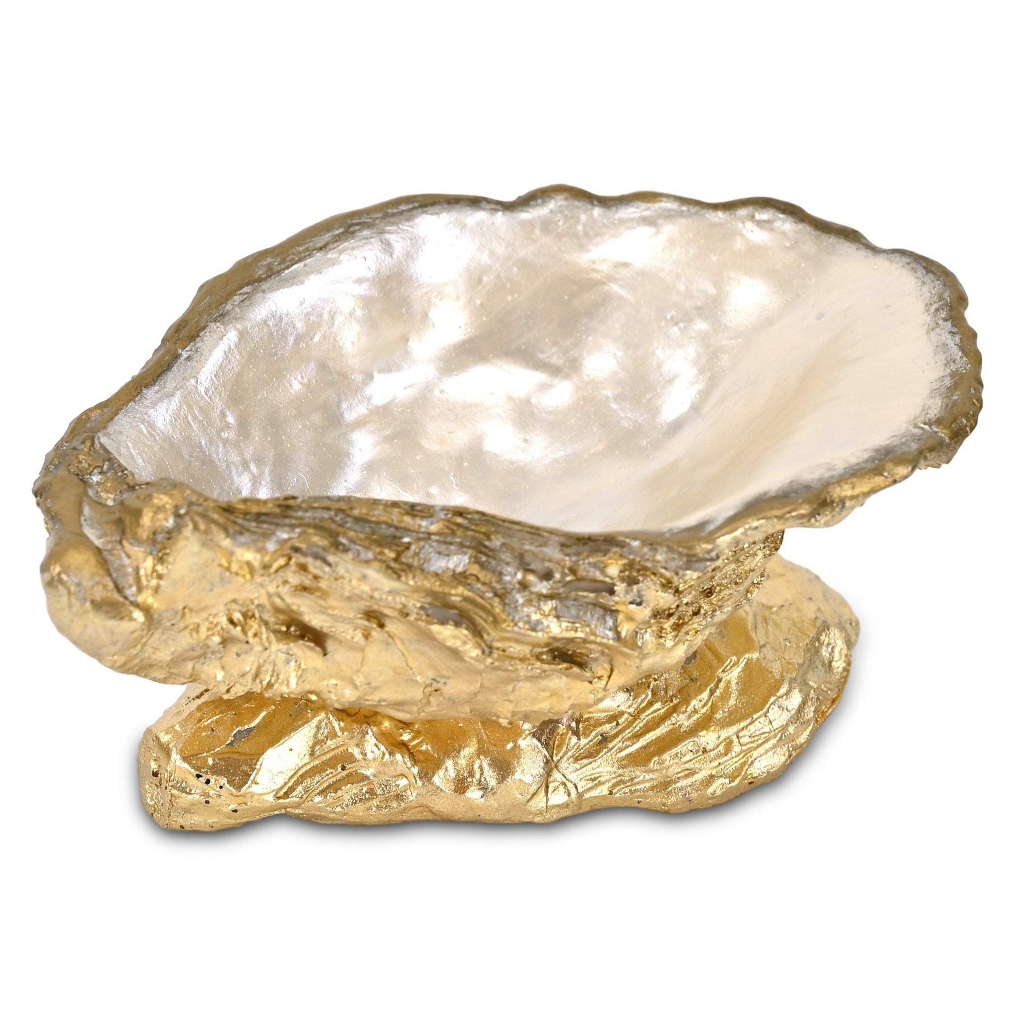 5" Gold And Pearl Resin Handmade Shell Trinket Tray - HomeRoots - Flyclothing LLC