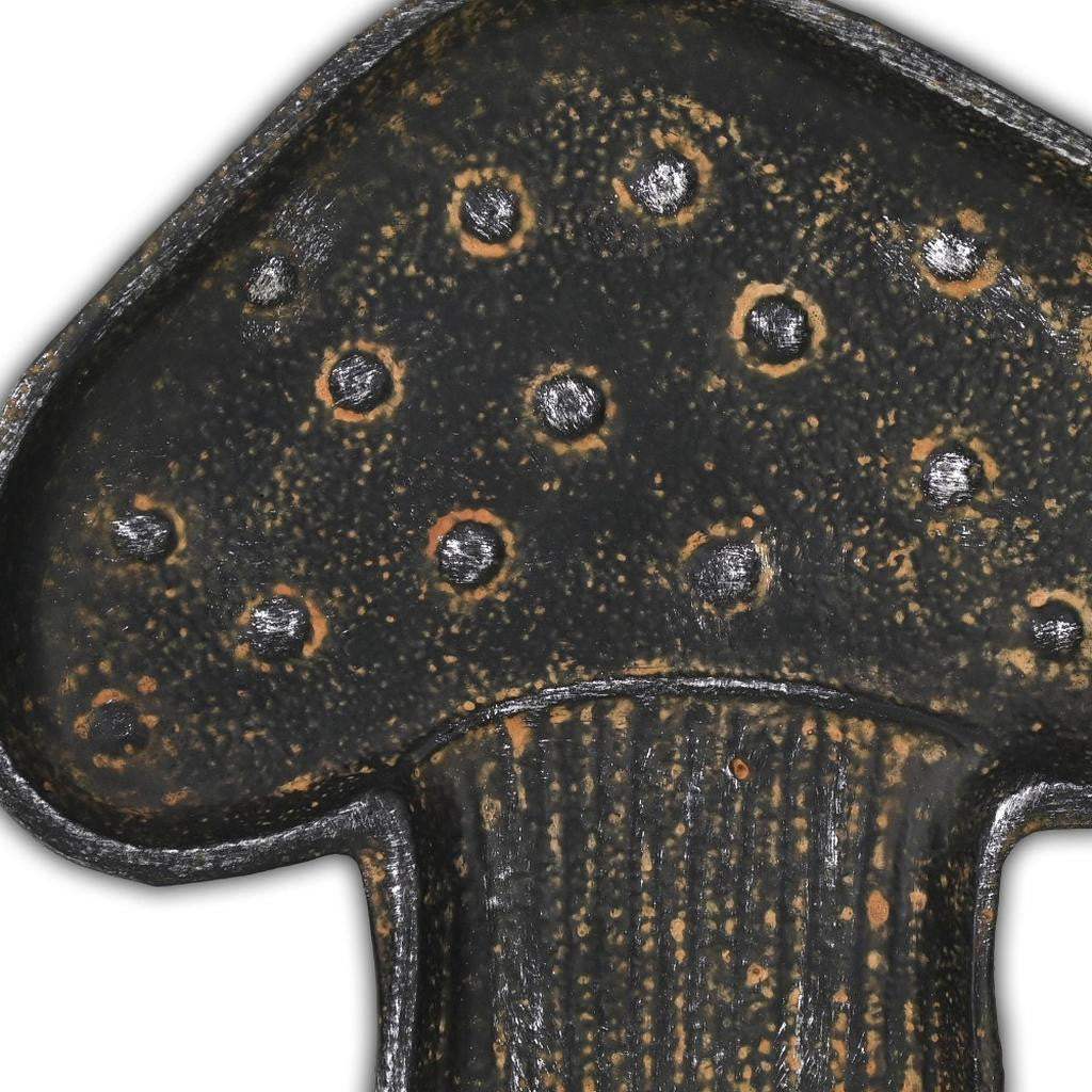 7" Black And Gold Cast Iron Handmade Mushroom Trinket Tray - HomeRoots - Flyclothing LLC