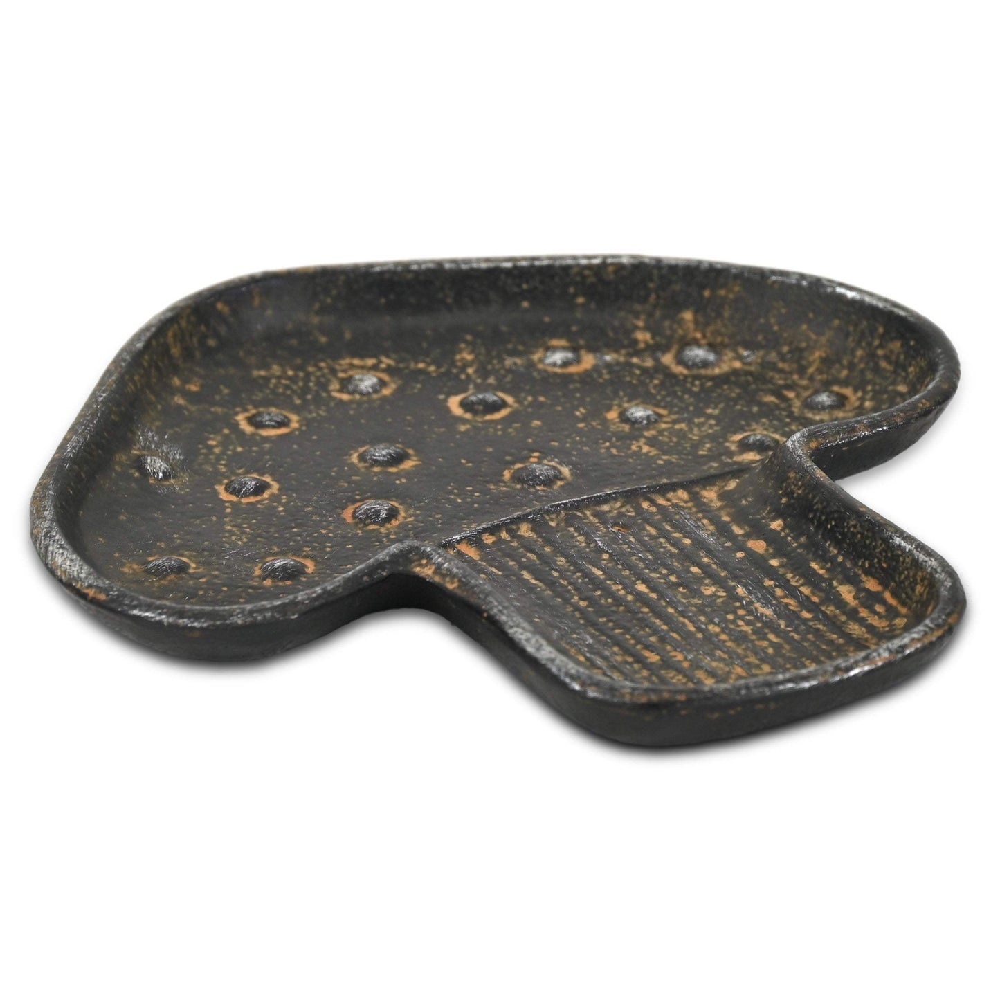 7" Black And Gold Cast Iron Handmade Mushroom Trinket Tray - HomeRoots - Flyclothing LLC