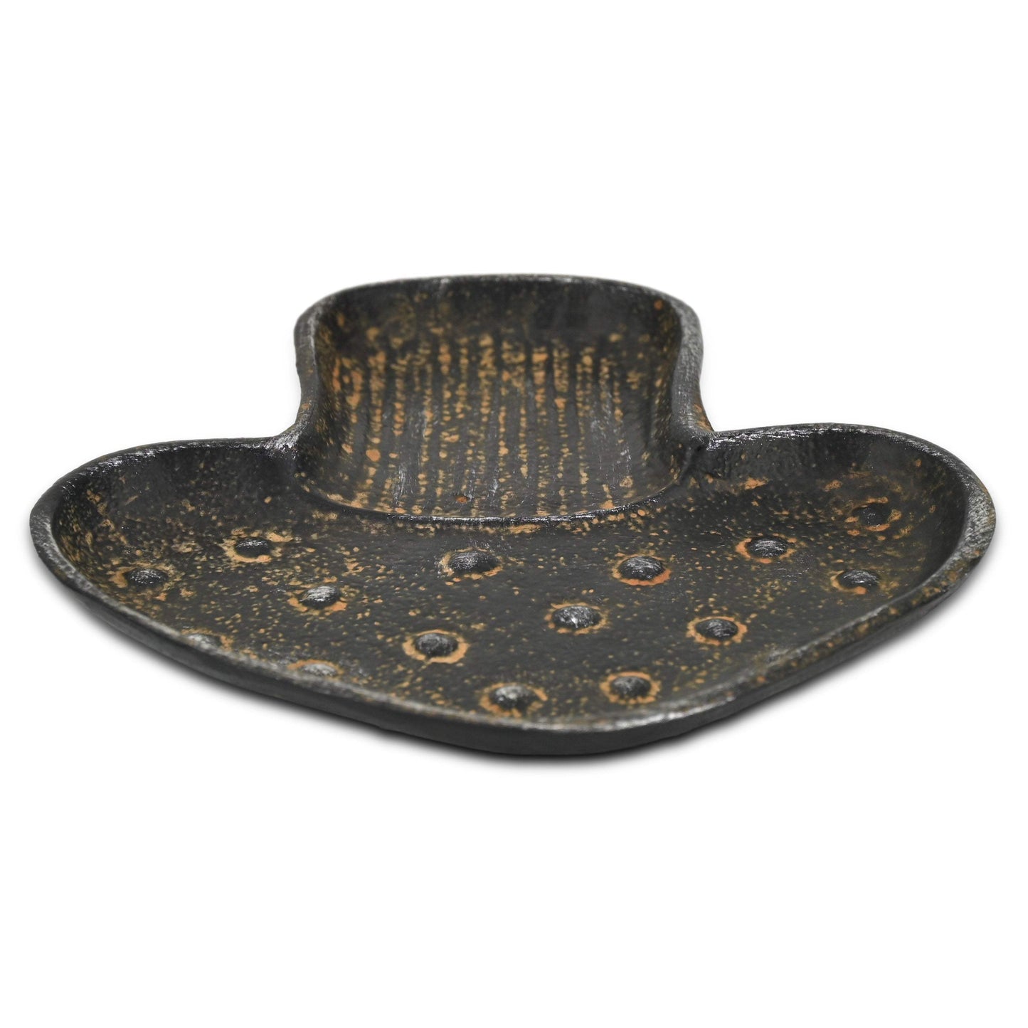 7" Black And Gold Cast Iron Handmade Mushroom Trinket Tray - HomeRoots - Flyclothing LLC