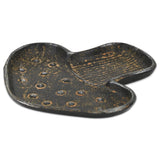 7" Black And Gold Cast Iron Handmade Mushroom Trinket Tray - HomeRoots - Flyclothing LLC