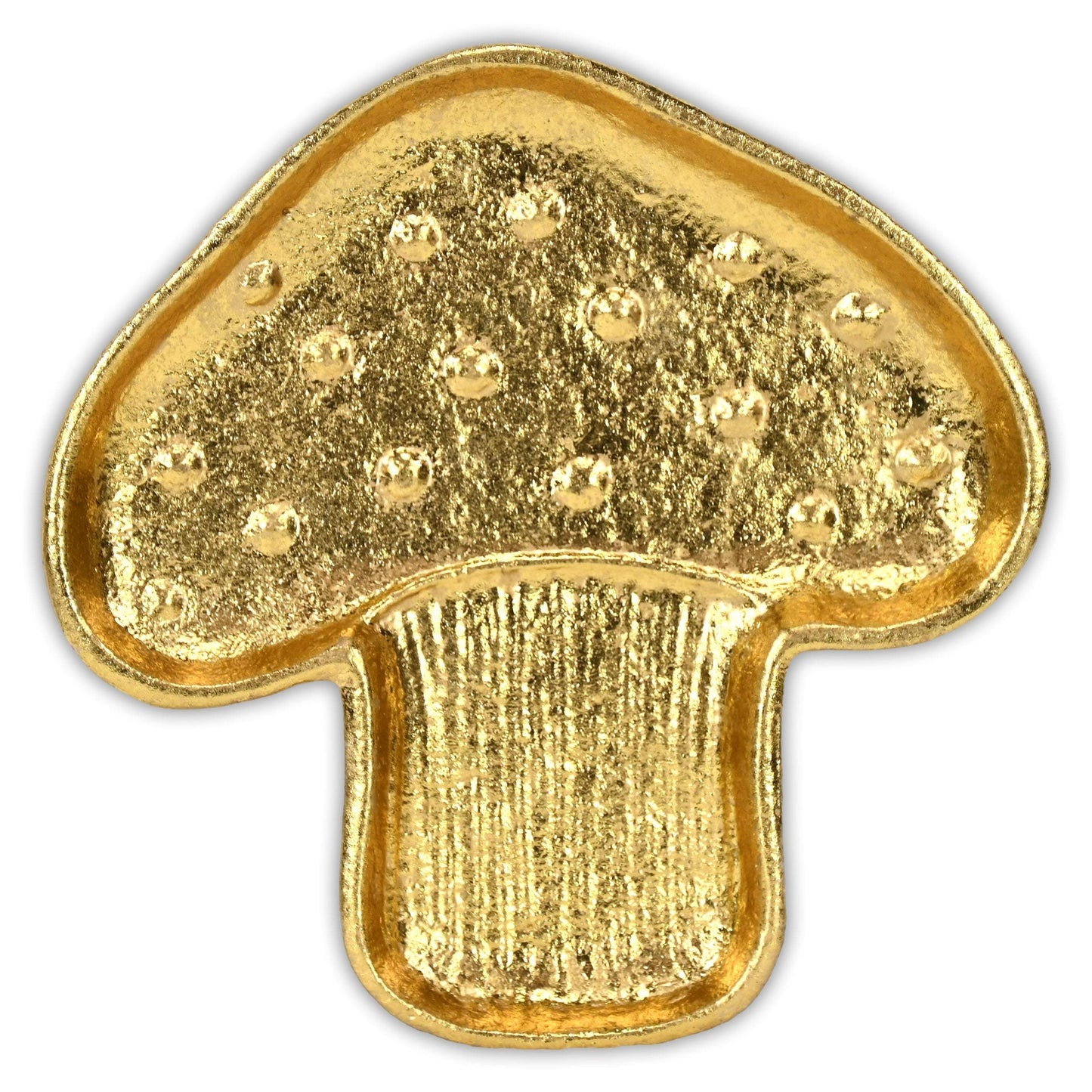 7" Gold Cast Iron Handmade Mushroom Trinket Tray - HomeRoots - Flyclothing LLC