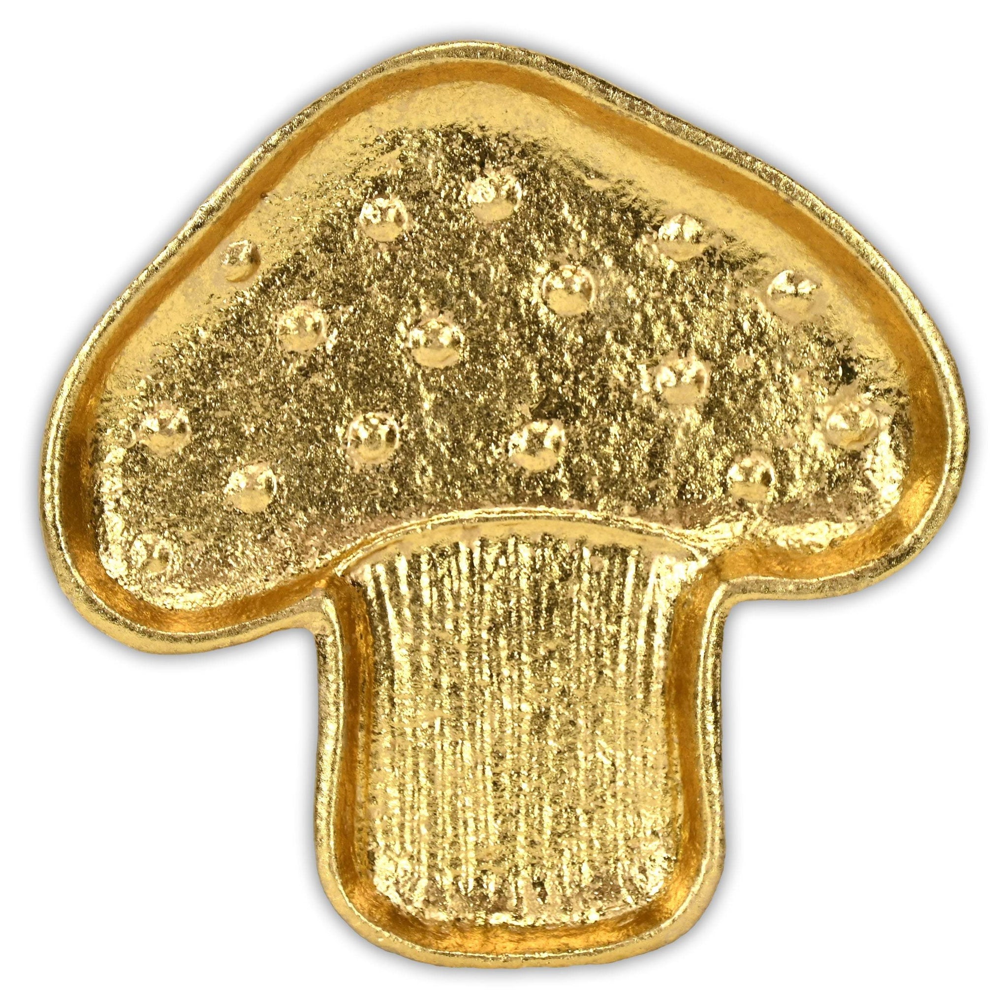 7" Gold Cast Iron Handmade Mushroom Trinket Tray - HomeRoots - Flyclothing LLC