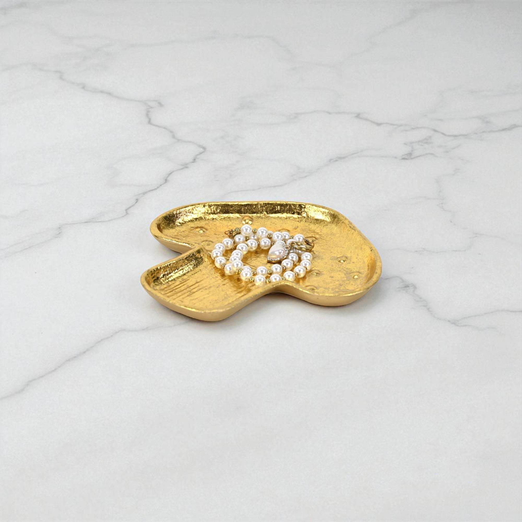 7" Gold Cast Iron Handmade Mushroom Trinket Tray - HomeRoots - Flyclothing LLC