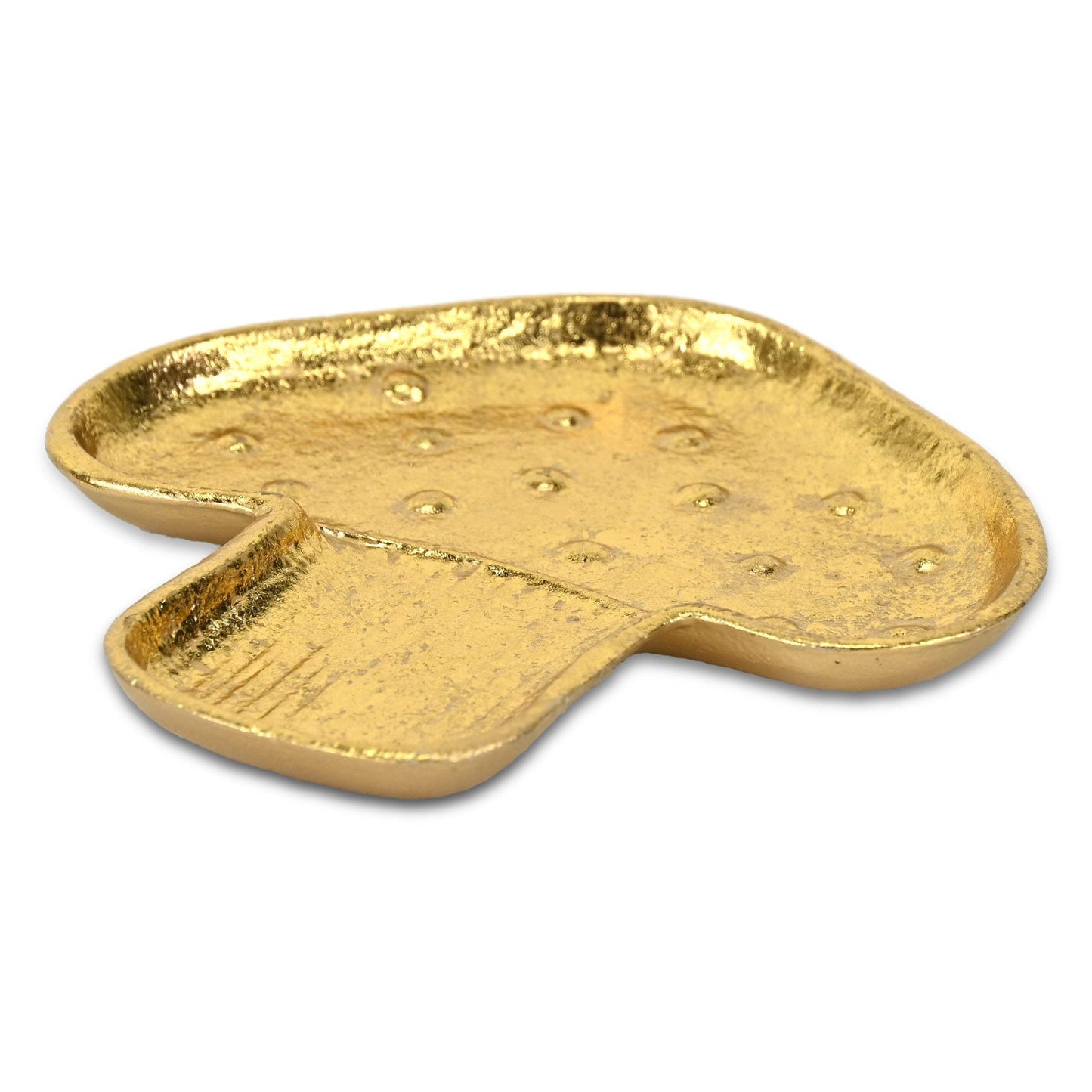 7" Gold Cast Iron Handmade Mushroom Trinket Tray - HomeRoots - Flyclothing LLC