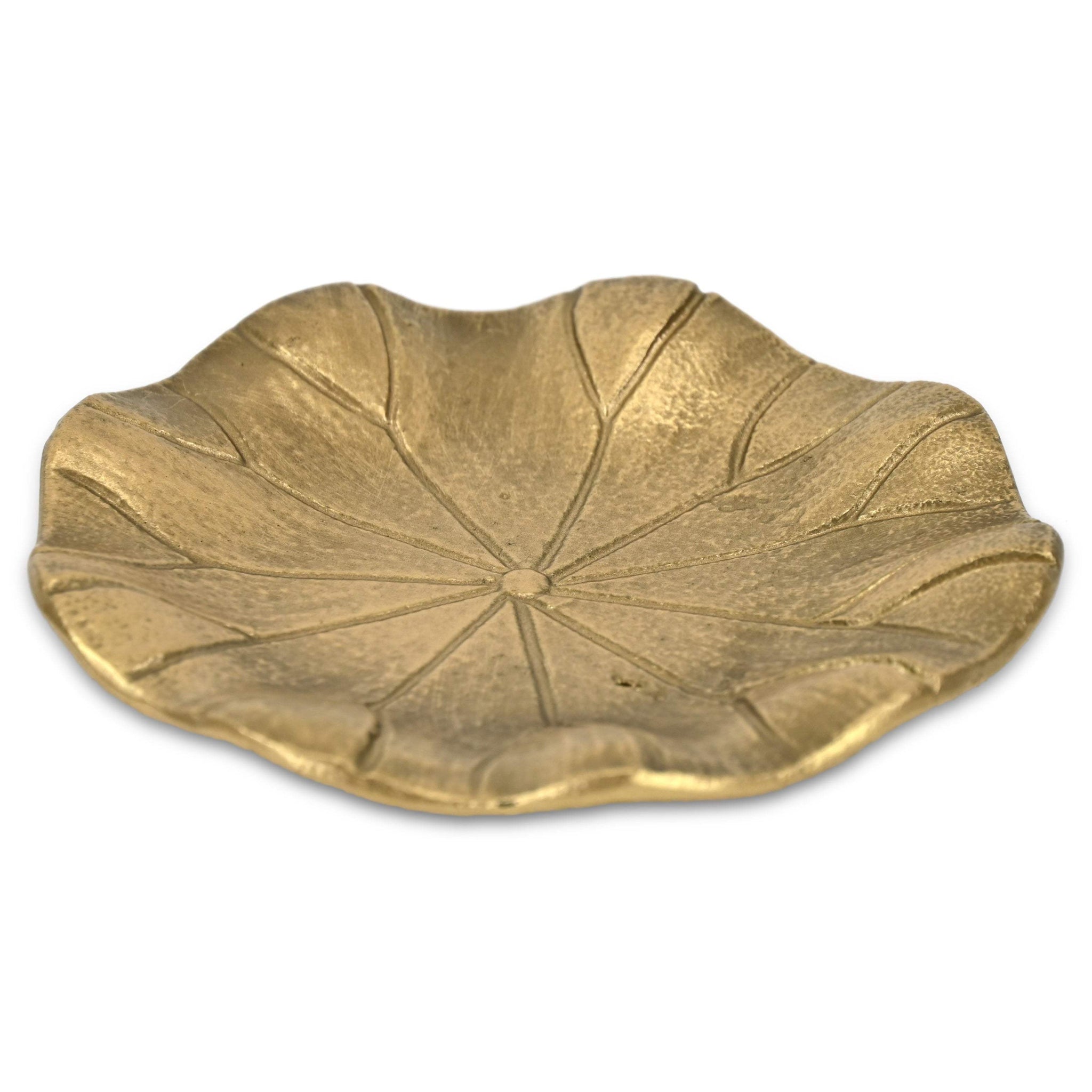 6" Gold Cast Iron Lily Pad Trinket Tray - HomeRoots - Flyclothing LLC