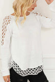 Scoop Neck Hollow Out Sweater - Trendsi - Flyclothing LLC