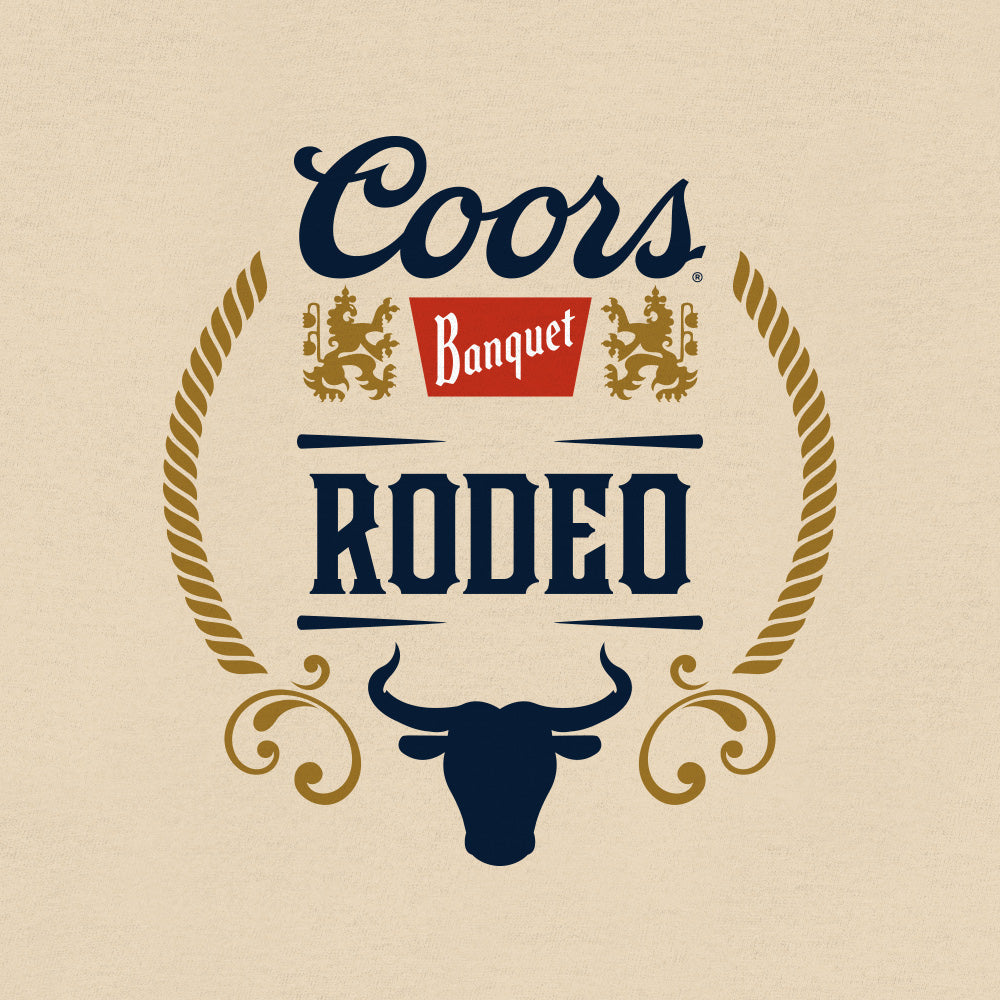 Coors Banquet Rodeo Bull Beer Front and Back T-Shirt - Cream - Tee Luv - Flyclothing LLC