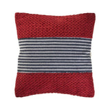 20" Red And Blue Striped Cotton Blend Throw Pillow Cover - HomeRoots - Flyclothing LLC