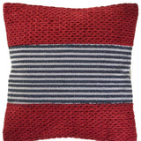 20" Red And Blue Striped Cotton Blend Throw Pillow Cover - HomeRoots - Flyclothing LLC