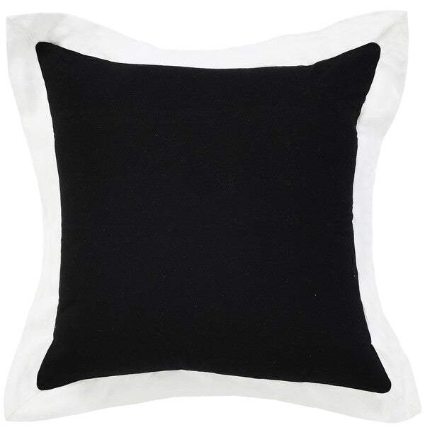 20" Black And White Color Block Cotton Throw Pillow Cover - HomeRoots - Flyclothing LLC