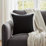 20" Black And White Color Block Cotton Throw Pillow Cover - HomeRoots - Flyclothing LLC