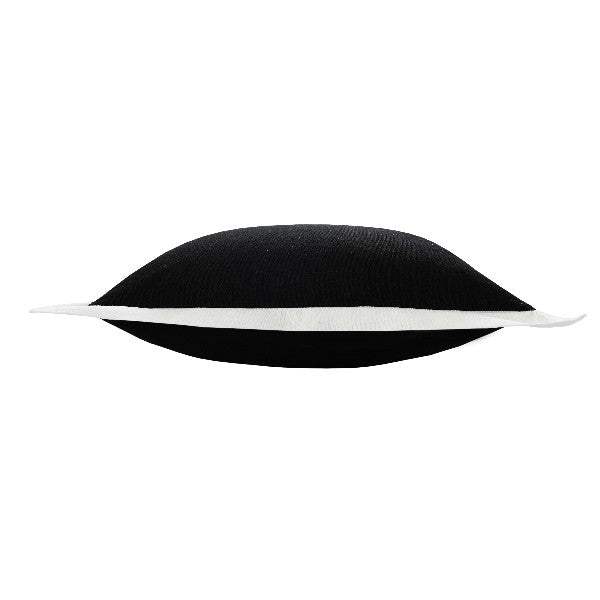 20" Black And White Color Block Cotton Throw Pillow Cover - HomeRoots - Flyclothing LLC