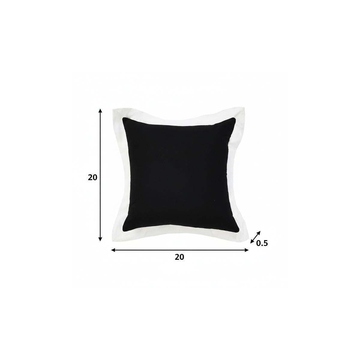 20" Black And White Color Block Cotton Throw Pillow Cover - HomeRoots - Flyclothing LLC