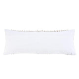 14" X 36" White And Beige Lumbar Geometric Cotton Blend Throw Pillow Cover with Texture - HomeRoots - Flyclothing LLC