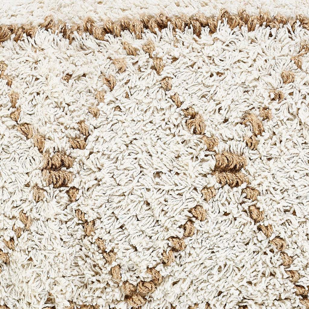 20" Ivory And Beige Geometric Cotton Blend Throw Pillow Cover with Tassels - HomeRoots - Flyclothing LLC