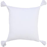 20" Gray And White Striped Cotton Throw Pillow Cover with Tassels - HomeRoots - Flyclothing LLC