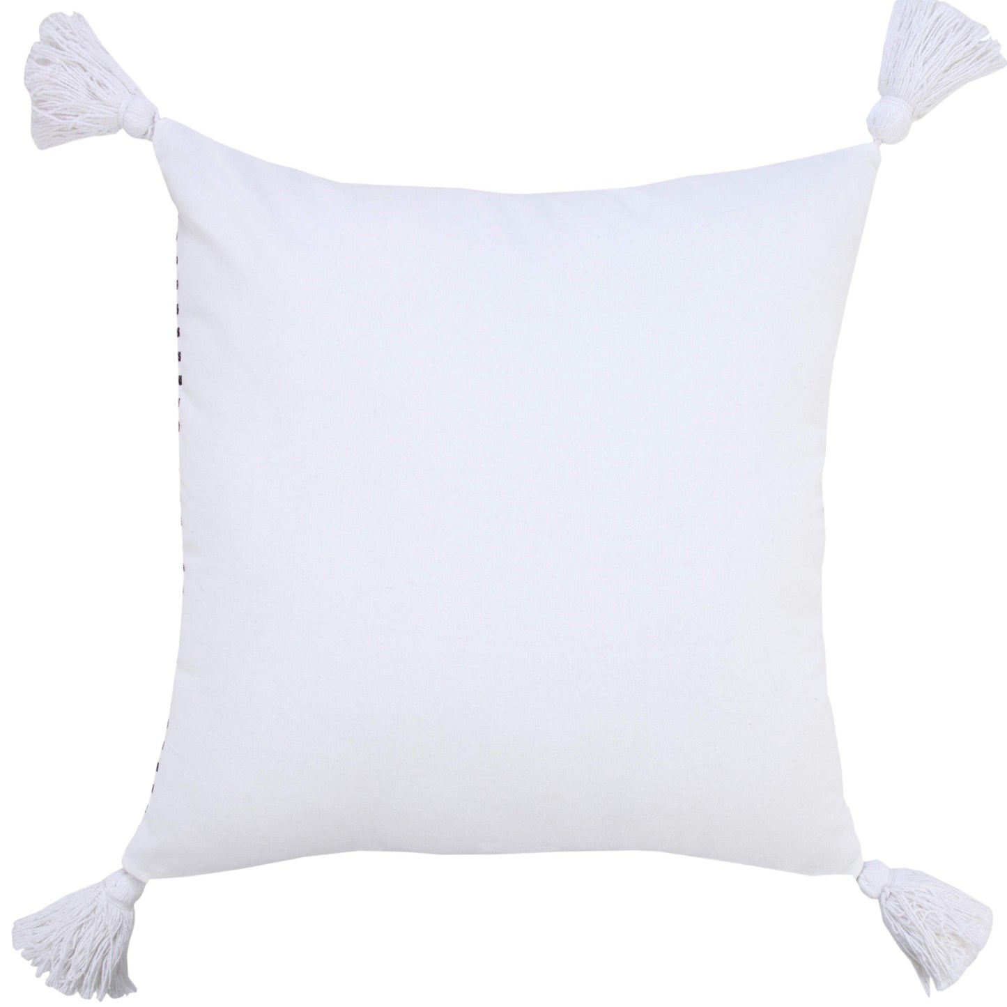 20" Black And White Striped Cotton Throw Pillow Cover with Tassels - HomeRoots - Flyclothing LLC