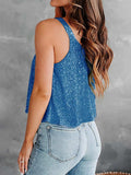 Sequin Scoop Neck Tank - Trendsi - Flyclothing LLC