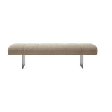63" Beige and Nickel Boucle and Steel Upholstered Bench - Homeroots - Flyclothing LLC