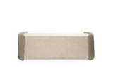 58" Taupe and Light Gray Boucle And Faux Leather Upholstered Bench - Homeroots - Flyclothing LLC