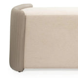58" Taupe and Light Gray Boucle And Faux Leather Upholstered Bench - Homeroots - Flyclothing LLC