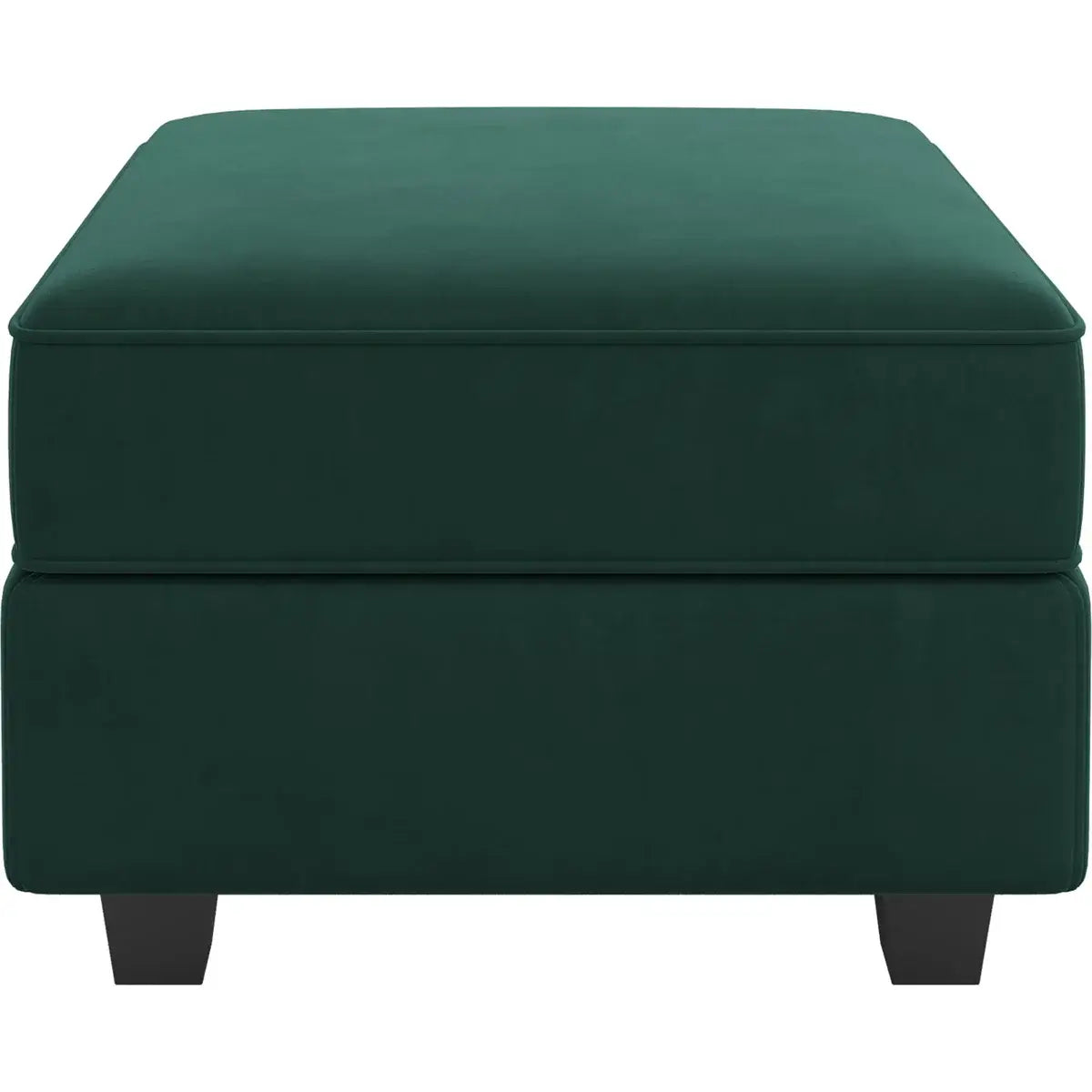 26" Green and Black Velvet Storage Ottoman - Homeroots - Flyclothing LLC